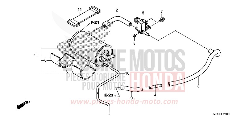 CUVETTE von VFR1200X "Crosstourer" DCT CANDY PROMINENCE RED (R342B) von 2016